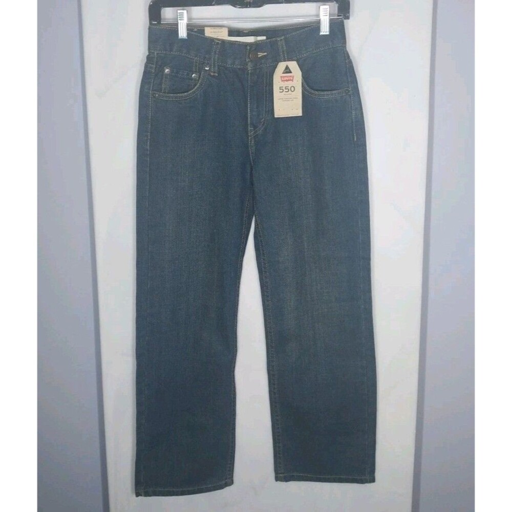 Levi’s 550 Boys Jeans Size 14 (27x27) Relaxed Fit Tapered Blue Denim NWT